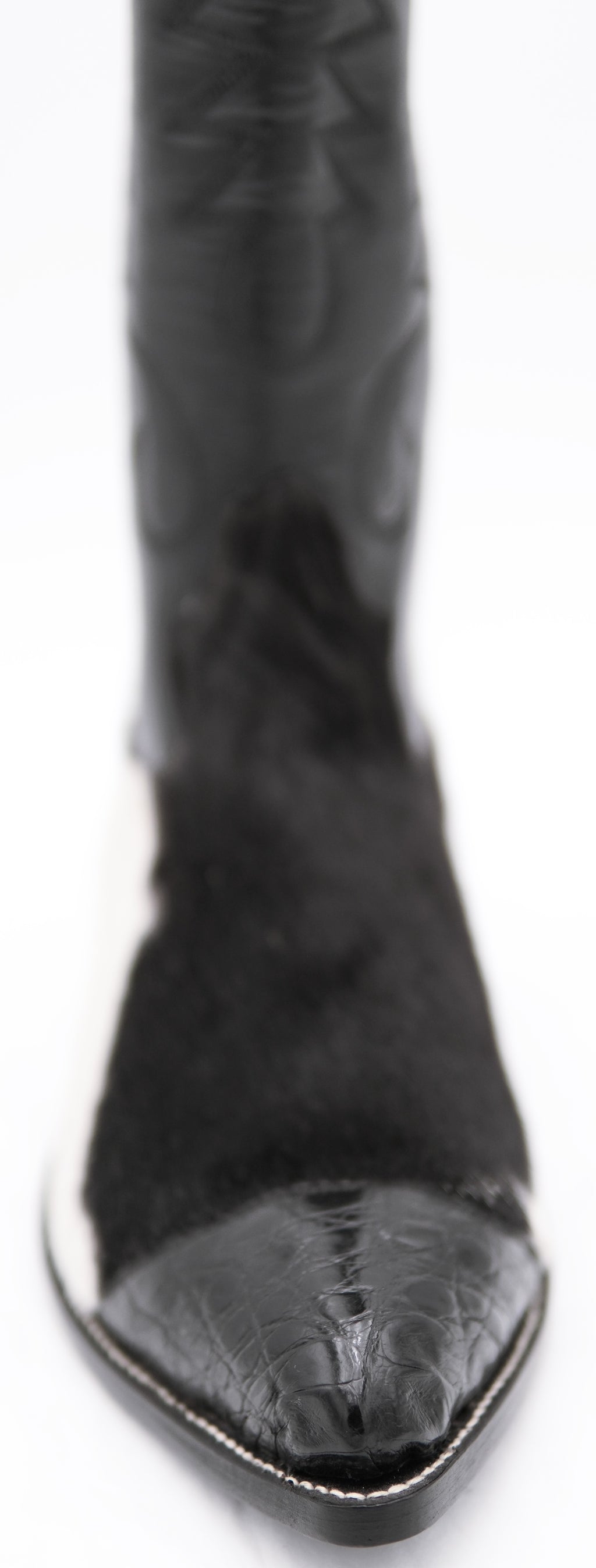 Cowhide Hair & Caiman Western Boots