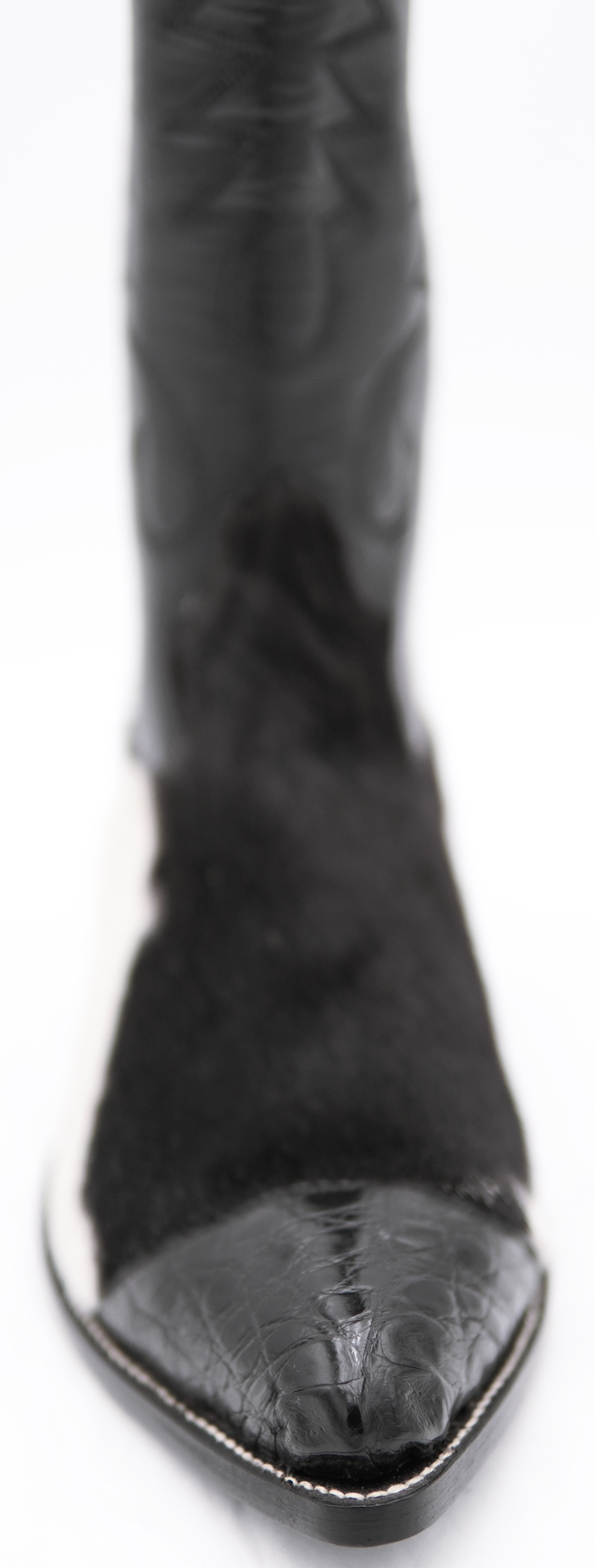 Cowhide Hair & Caiman Western Boots