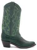 Forest Green Lizard Western Boots USA- 8 Women