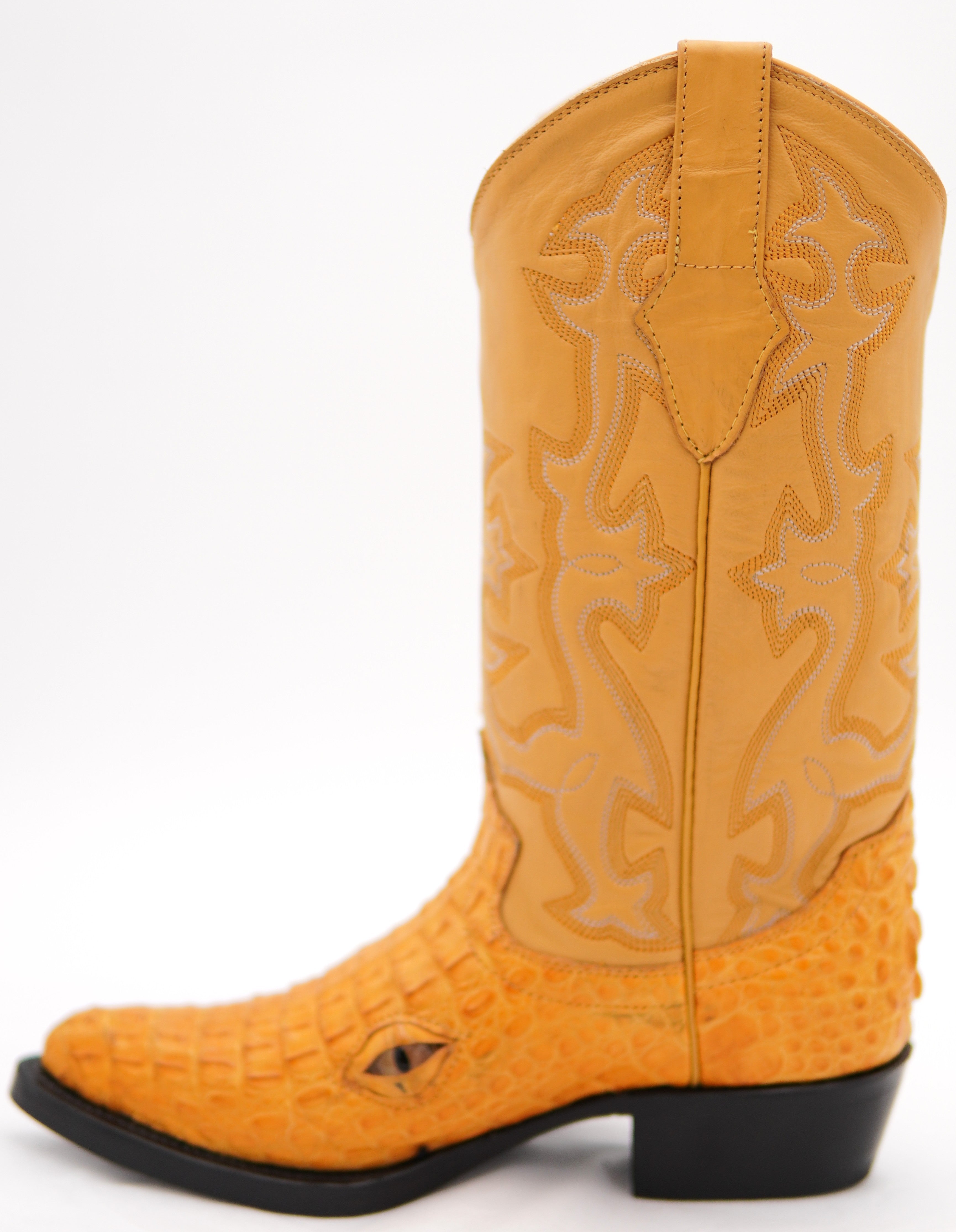 Caiman Hornback Western Boot with Eyes USA-6 Women's