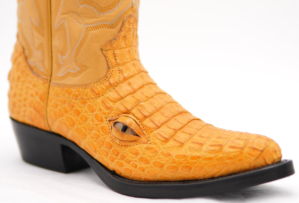 Caiman Hornback Western Boot with Eyes USA-6 Women's