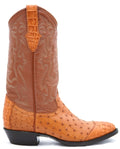 Ostrich & Caiman Cap Toe Western Boots