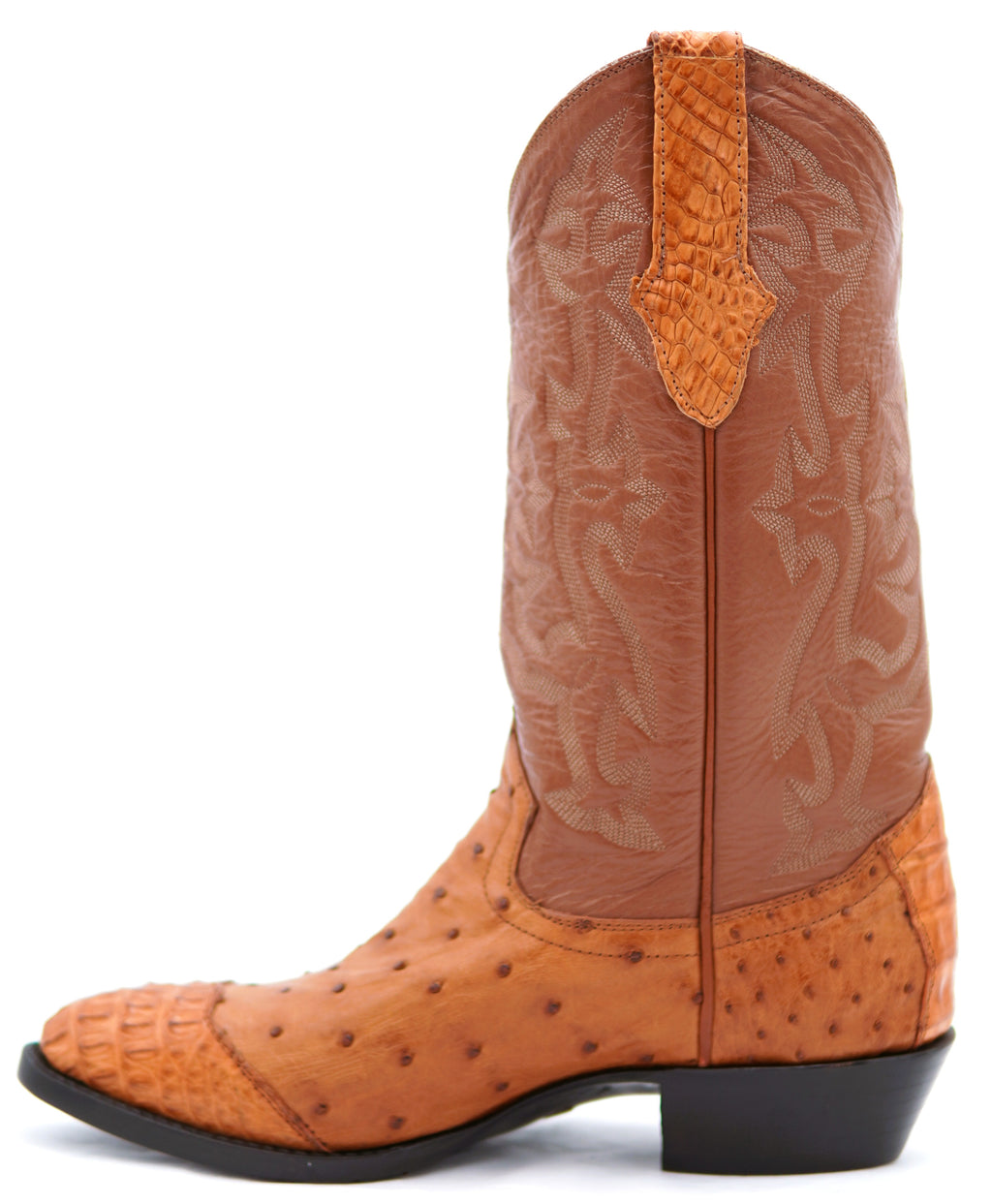 Ostrich & Caiman Cap Toe Western Boots