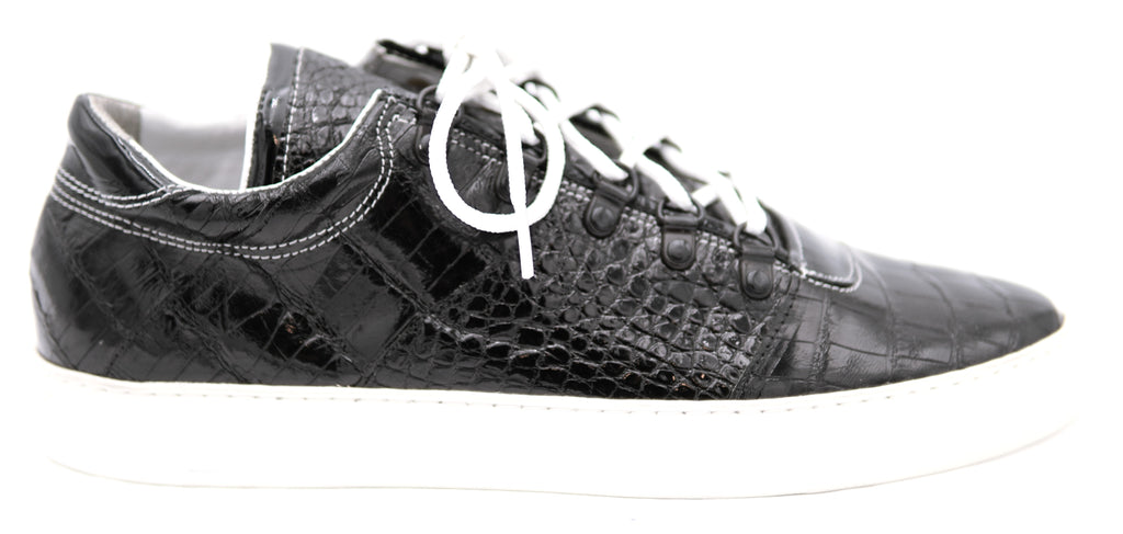 Glossy Alligator Belly Sneakers