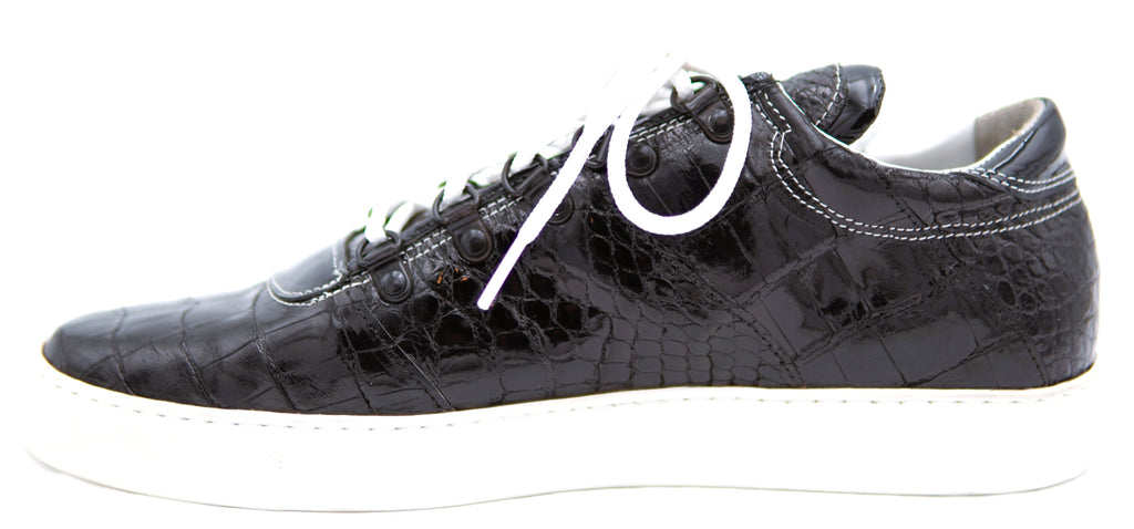 Glossy Alligator Belly Sneakers