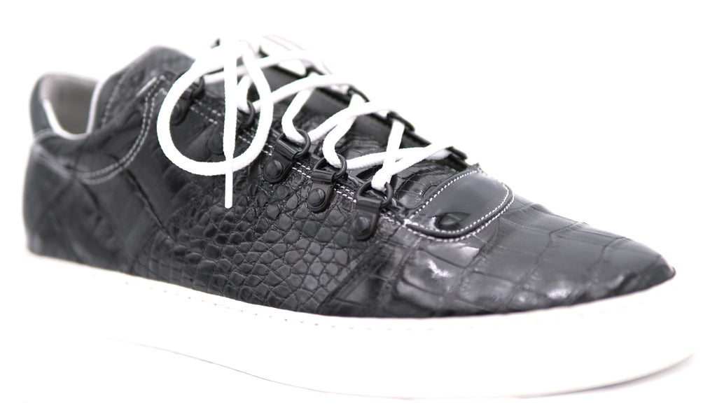 Glossy Alligator Belly Sneakers