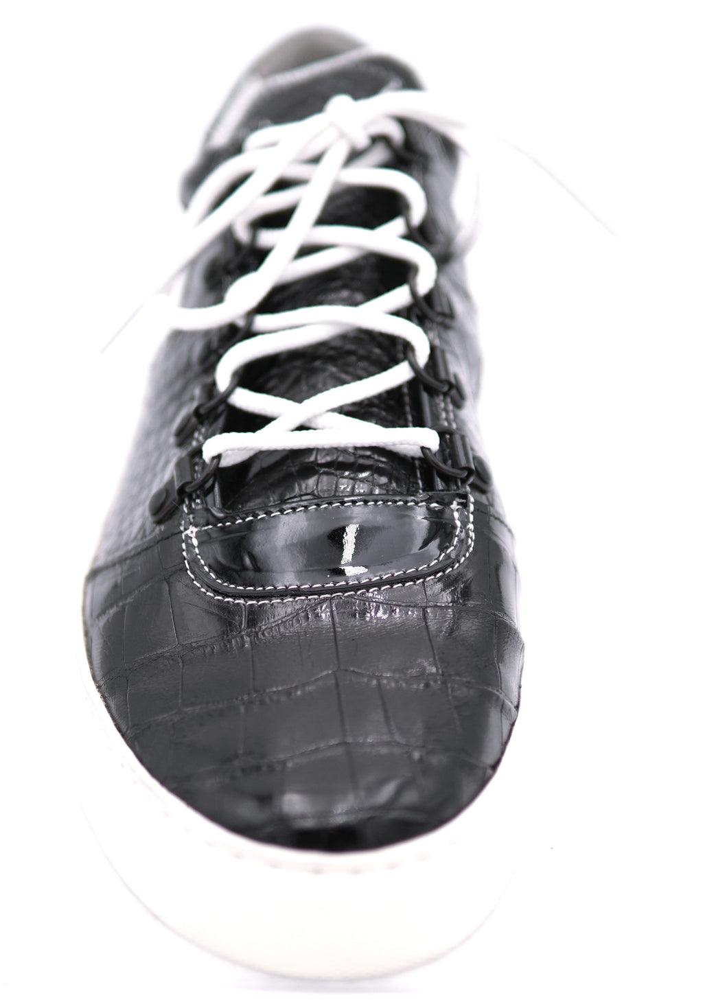 Glossy Alligator Belly Sneakers