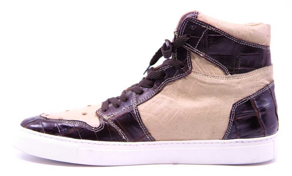 Glossy Alligator Belly & Beige Ostrich US Men's 11 image 3