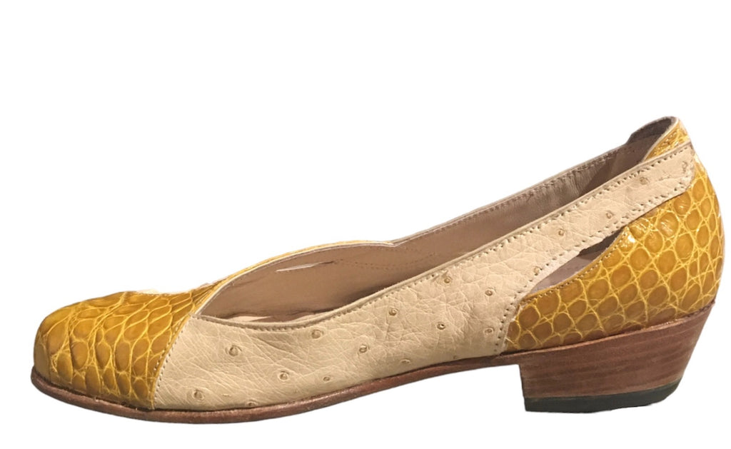 Crocodile and Ostrich heel US 5.5 image 1