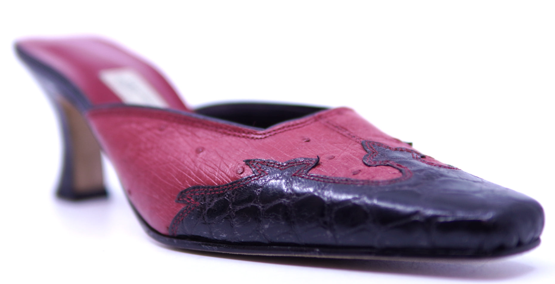 Red Ostrich & Black Alligator Heels 7-US Women's image 2