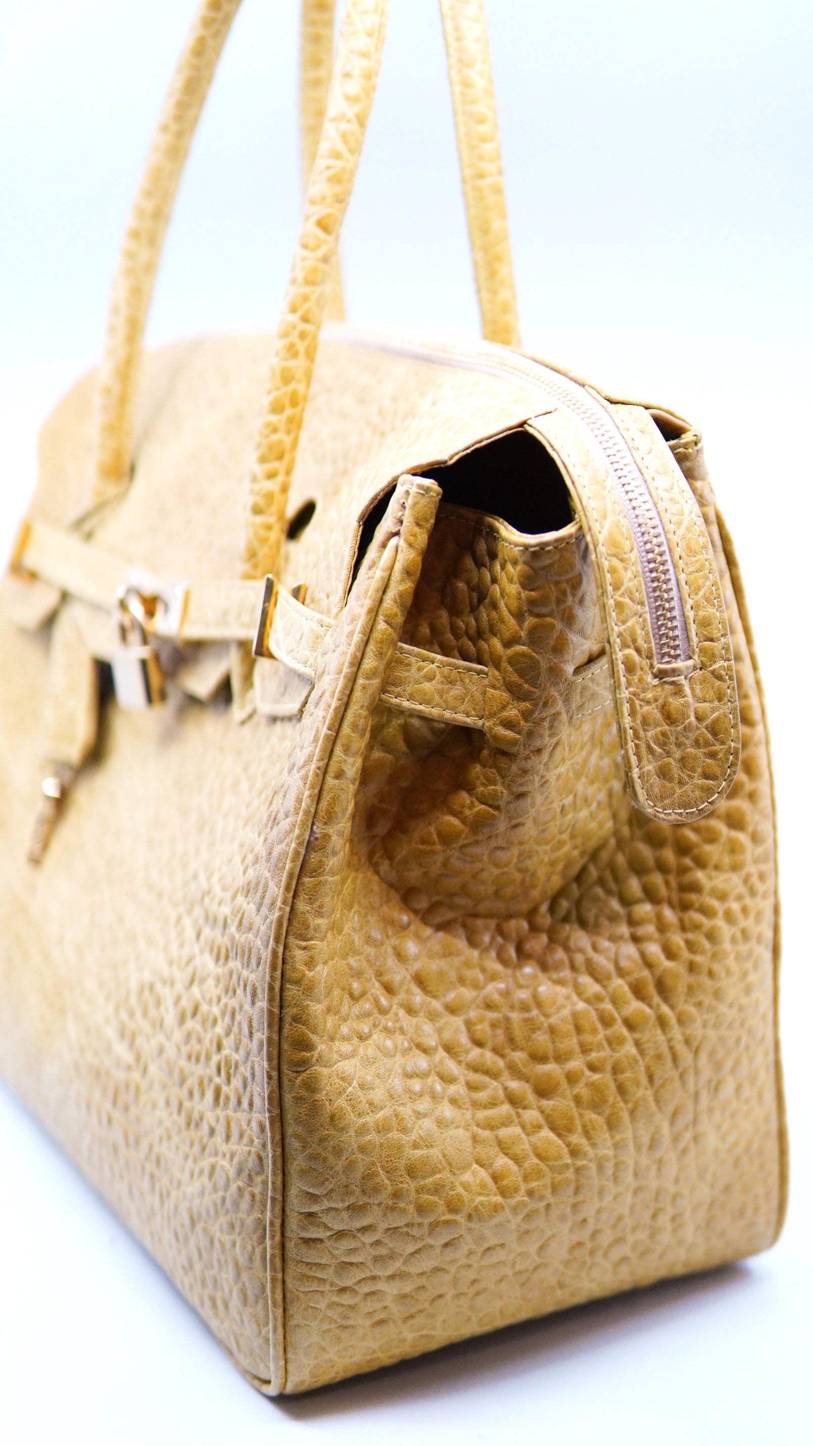 Yellow Textured Leather Large Purse image 3