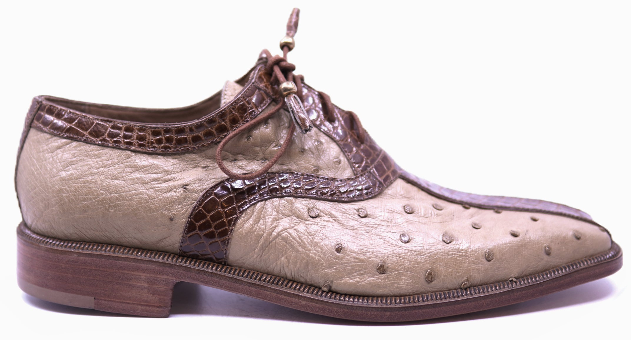Brown Alligator & Oryx Ostrich Dress Shoes image 0