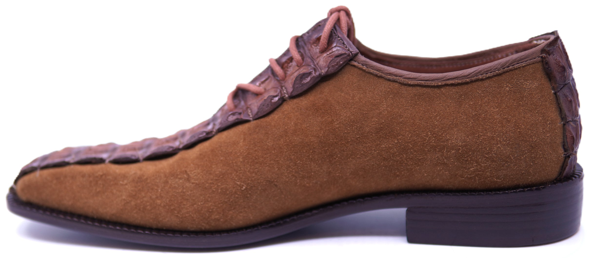 Genuine Suede & Alligator Hornback image 1