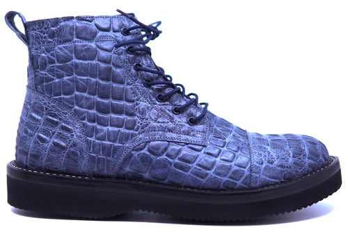 Alligator Print Leather Cap Toe Boots 9-US Men's 9 image 0