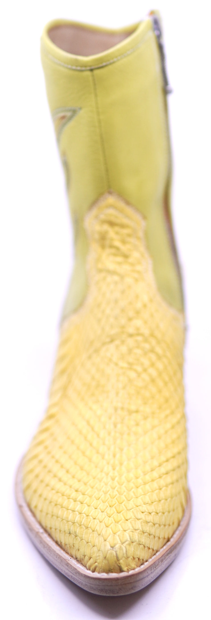 Genuine Light Green & Yellow Python Botin 9-US Womens image 4