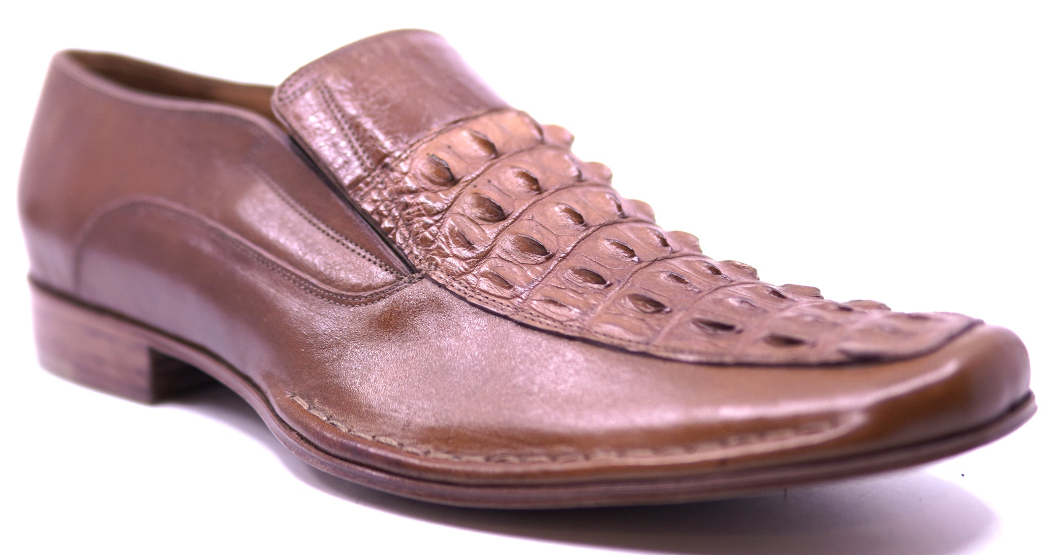 Cognac Hornback Croc & Leather Loafer Dress Shoe image 2