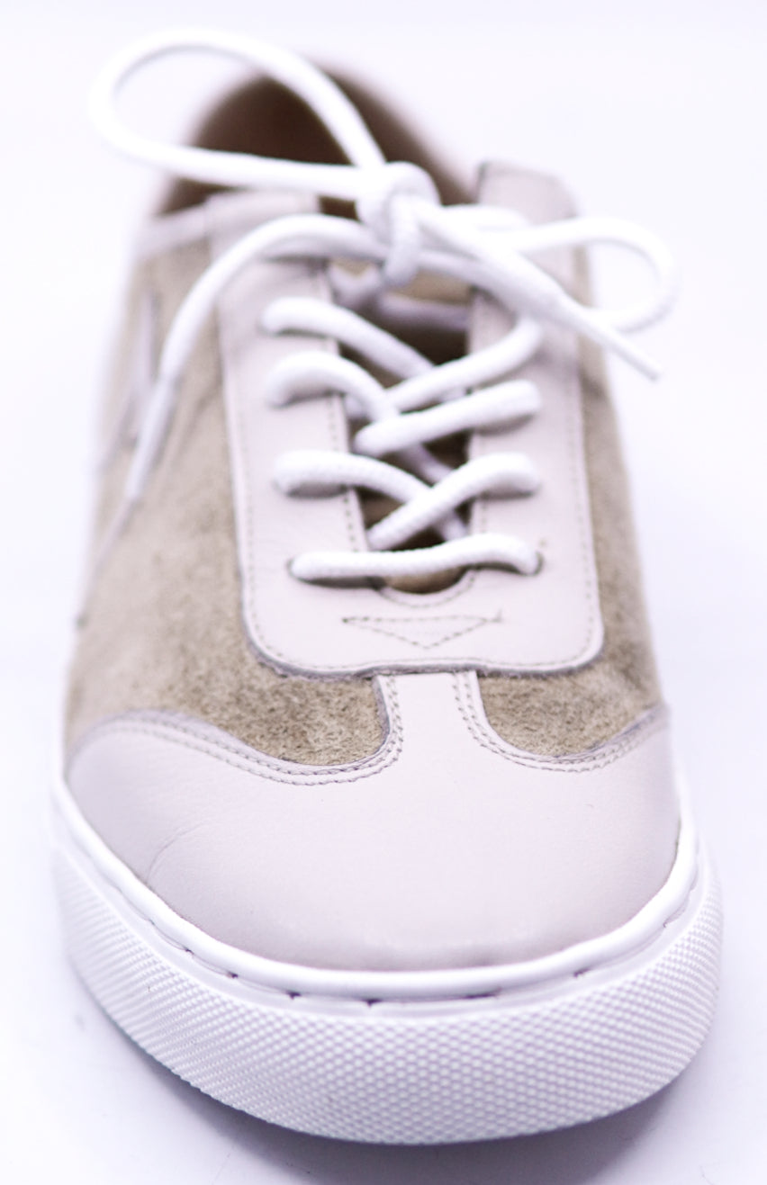 Genuine Tan Brown Suede & Beige Leather 6.5- US Women's image 3