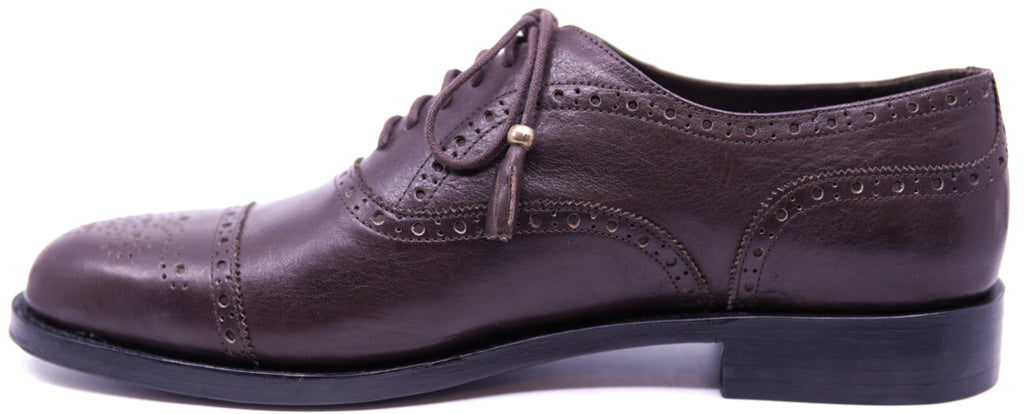 Genuine Brown Leather CapToe Dress Shoe image 1