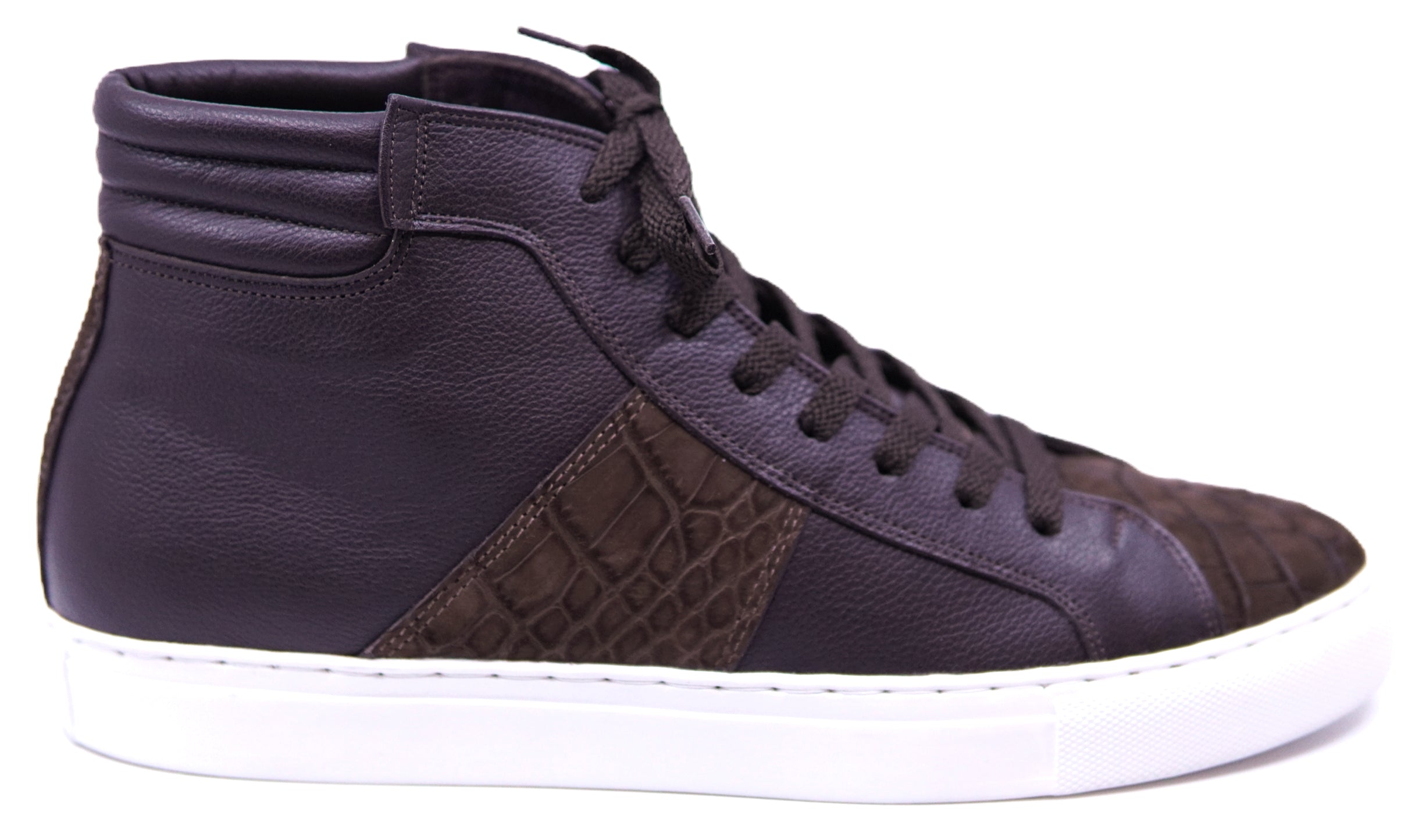 Suede Alligator & Leather High Top Sneaker image 0