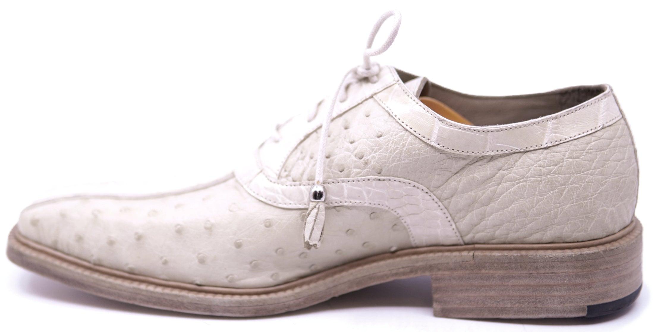 Beige Alligator & Ostrich Dress Shoe image 1
