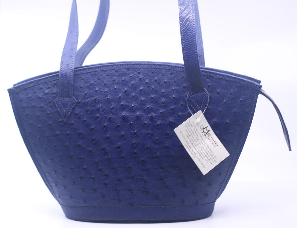 Marine Blue Large Ostrich Purse image 2