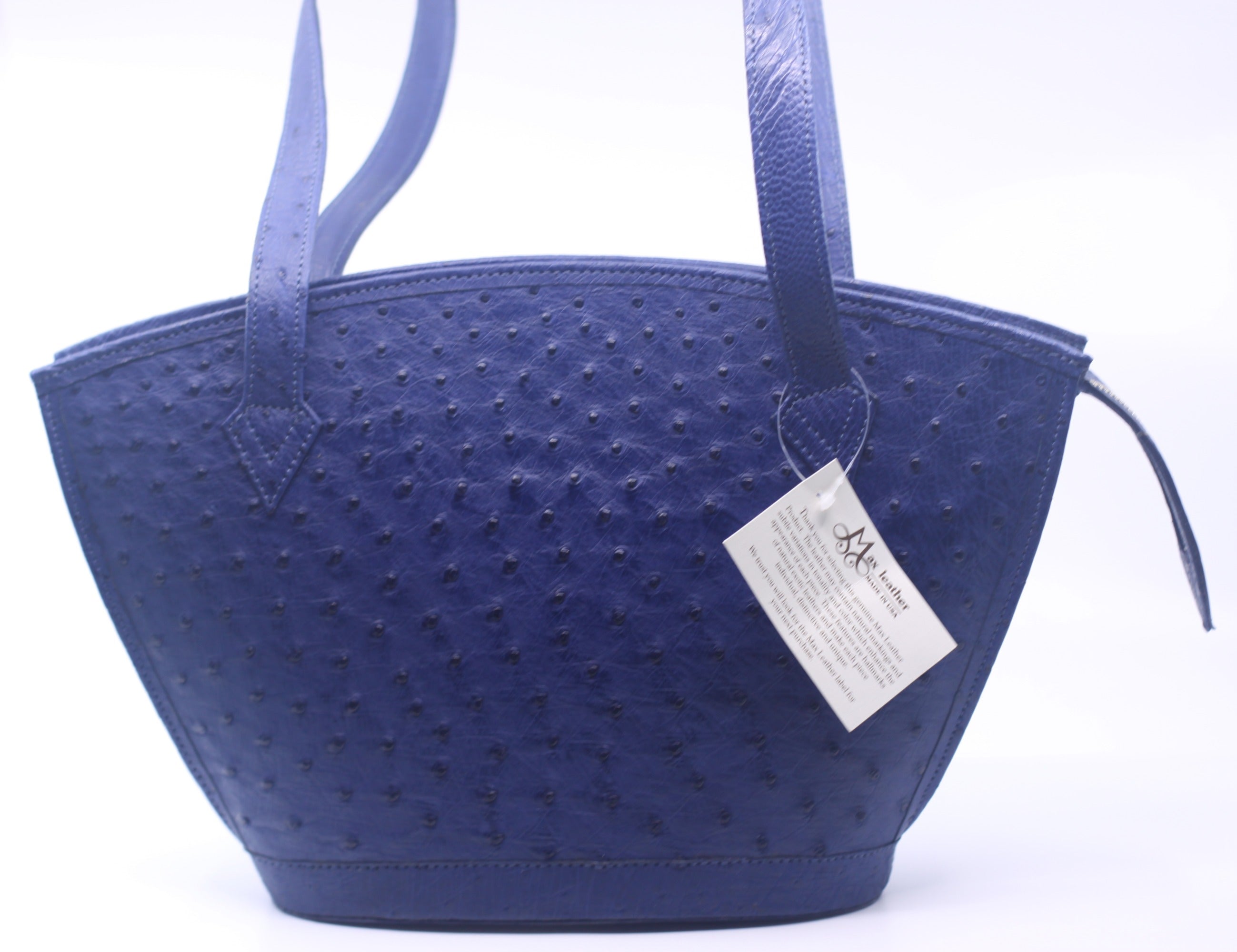Marine Blue Large Ostrich Purse image 2