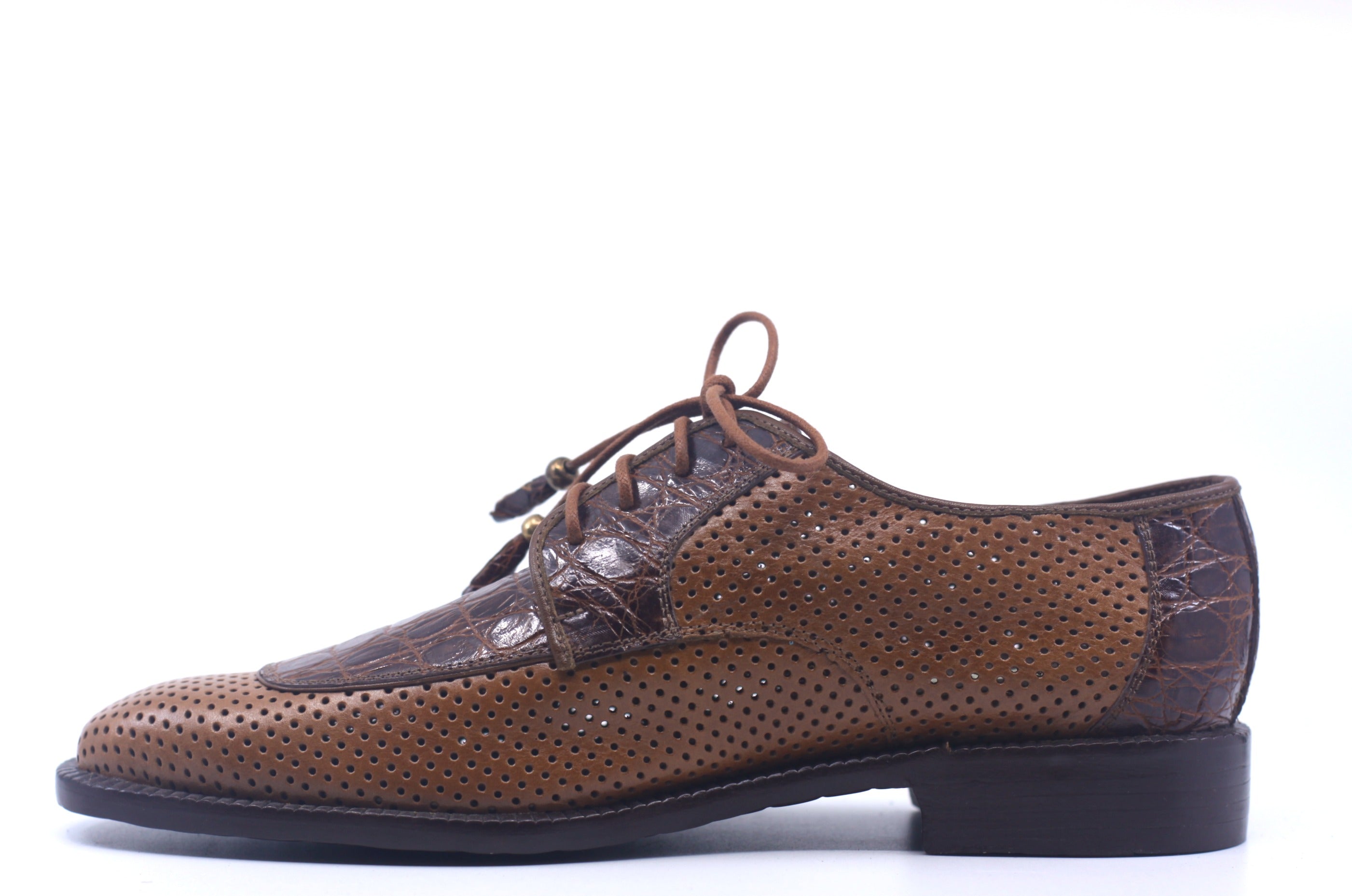 Crocodile and Perforated Leather Dress Shoe US Men's 10 image 2
