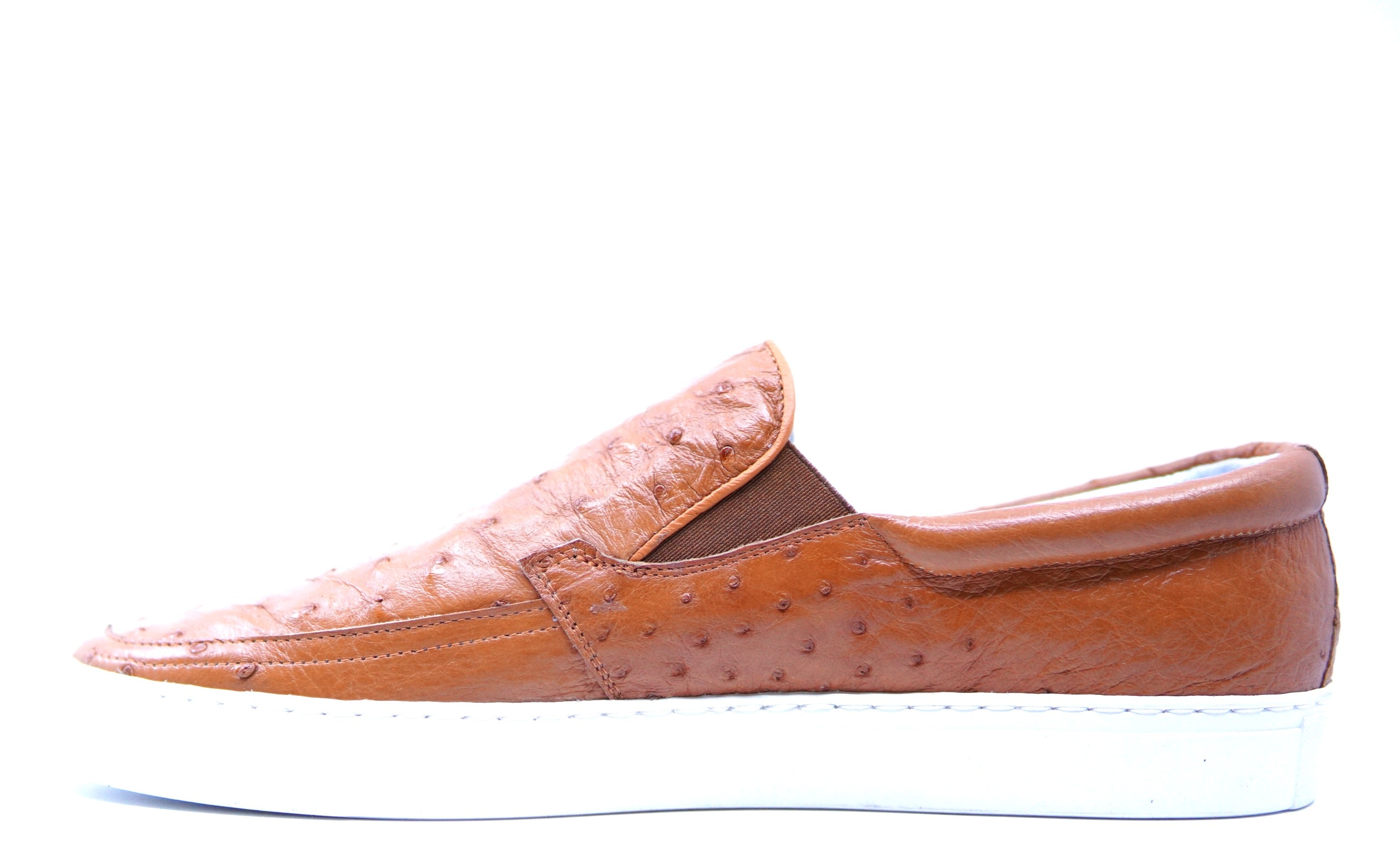 Full Cognac Ostrich Slip On Sneaker US Men's 11 image 2