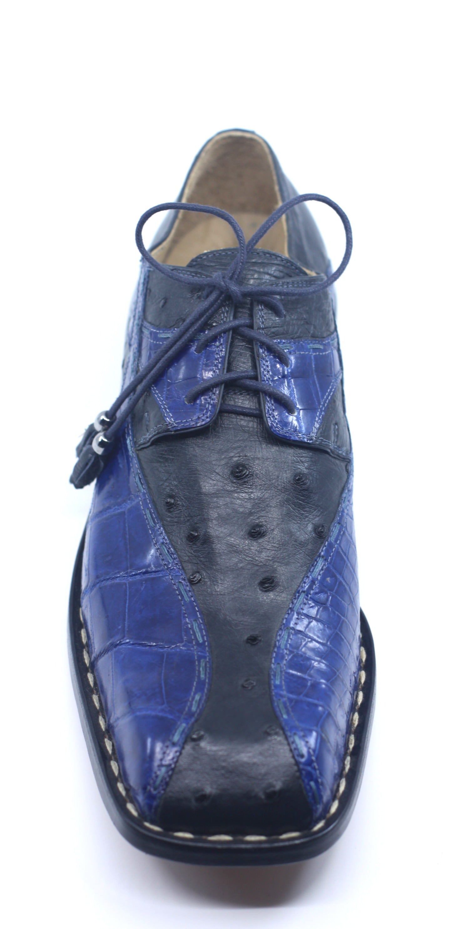 Blue and Navy Alligator and Ostrich Dress Shoe US 11 image 1