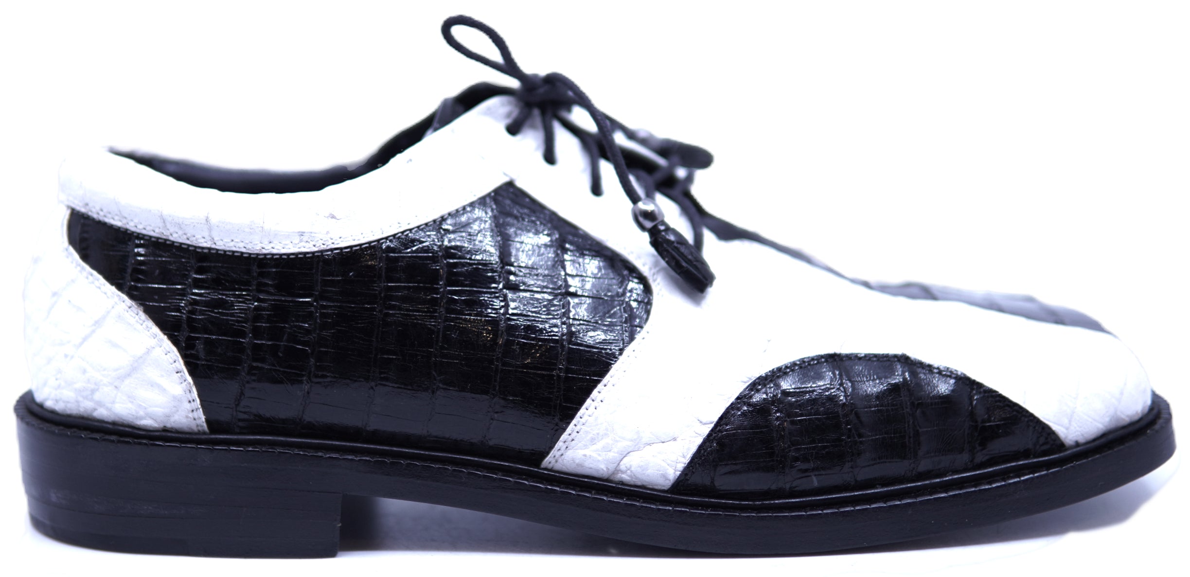 Genuine Black & White Alligator Dress Shoe 12-US Men's image 0