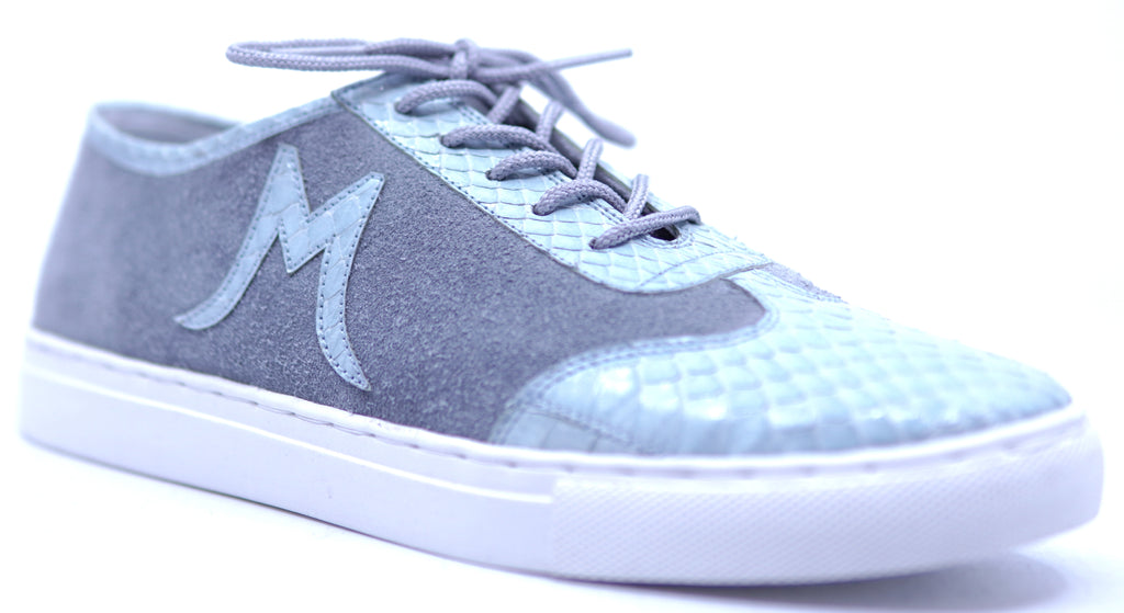 Genuine Gray Suede & Baby Blue Python 8.5-US Women's image 2