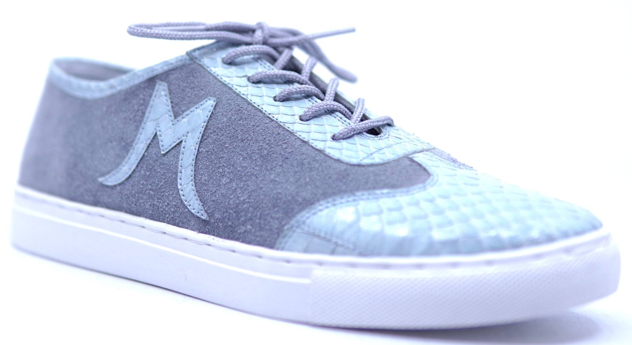 Genuine Gray Suede & Baby Blue Python 8.5-US Women's image 2