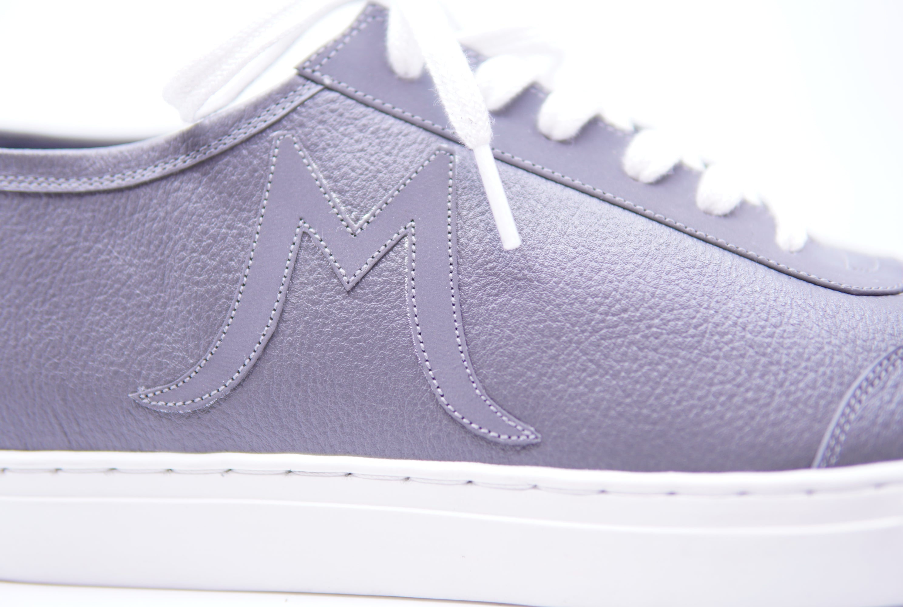Genuine Gray Leather Sneakers image 4