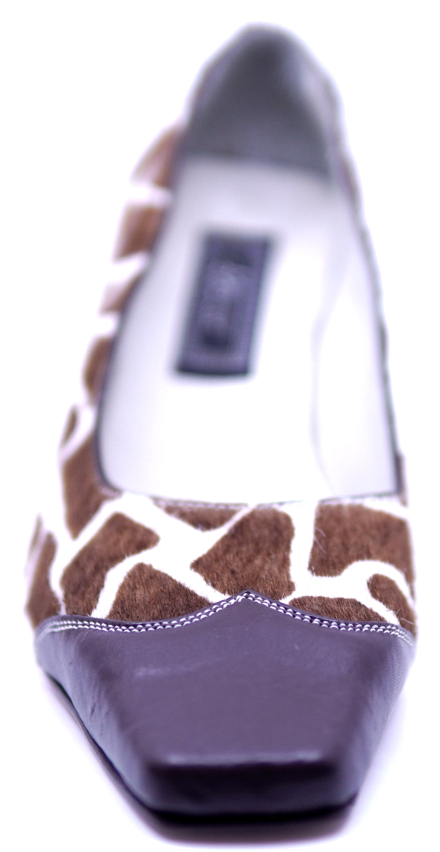 Genuine Cowhide Printed Giraffe & Leather Heel 8.5-US Women's image 3