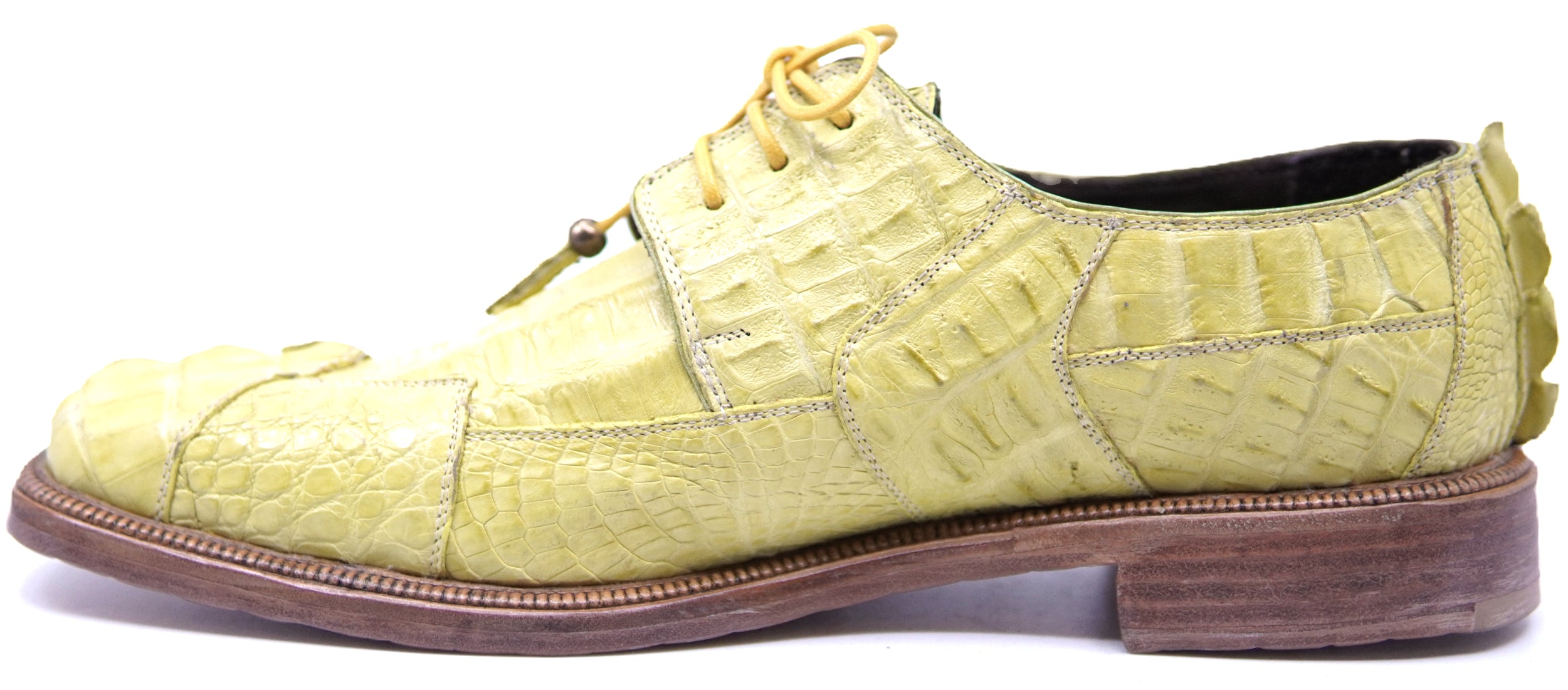 007 Yellow Crocodile Tail Dress Shoe image 1