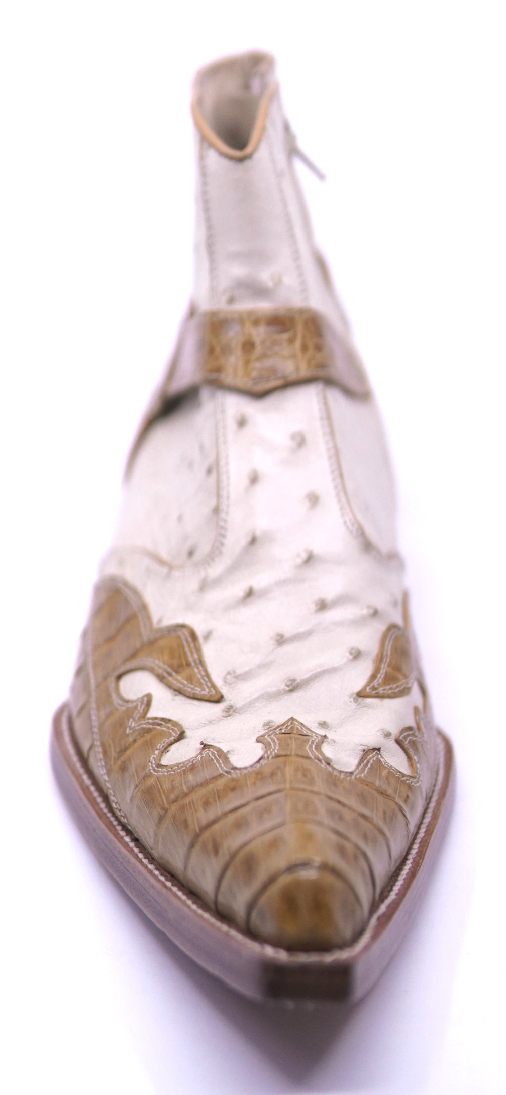 Beige Ostrich & ButterCup Alligator Botin image 3