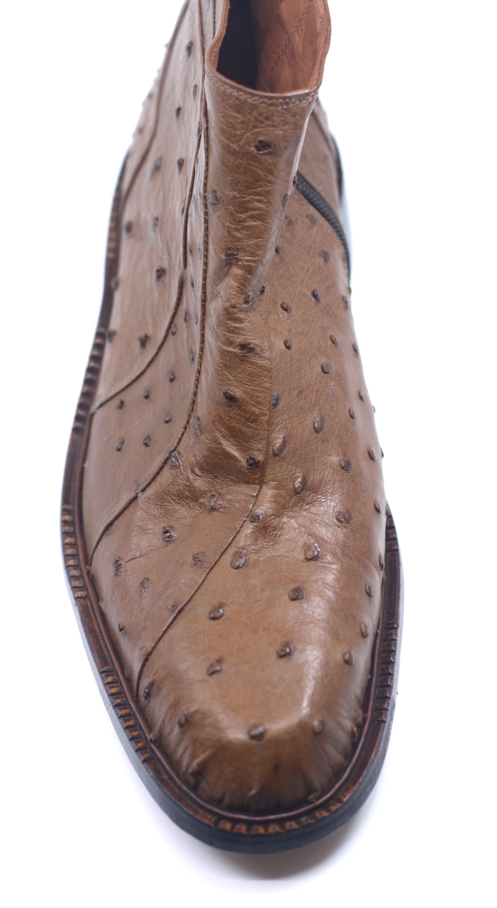 Brown Ostrich Dress Boot US 10 image 1