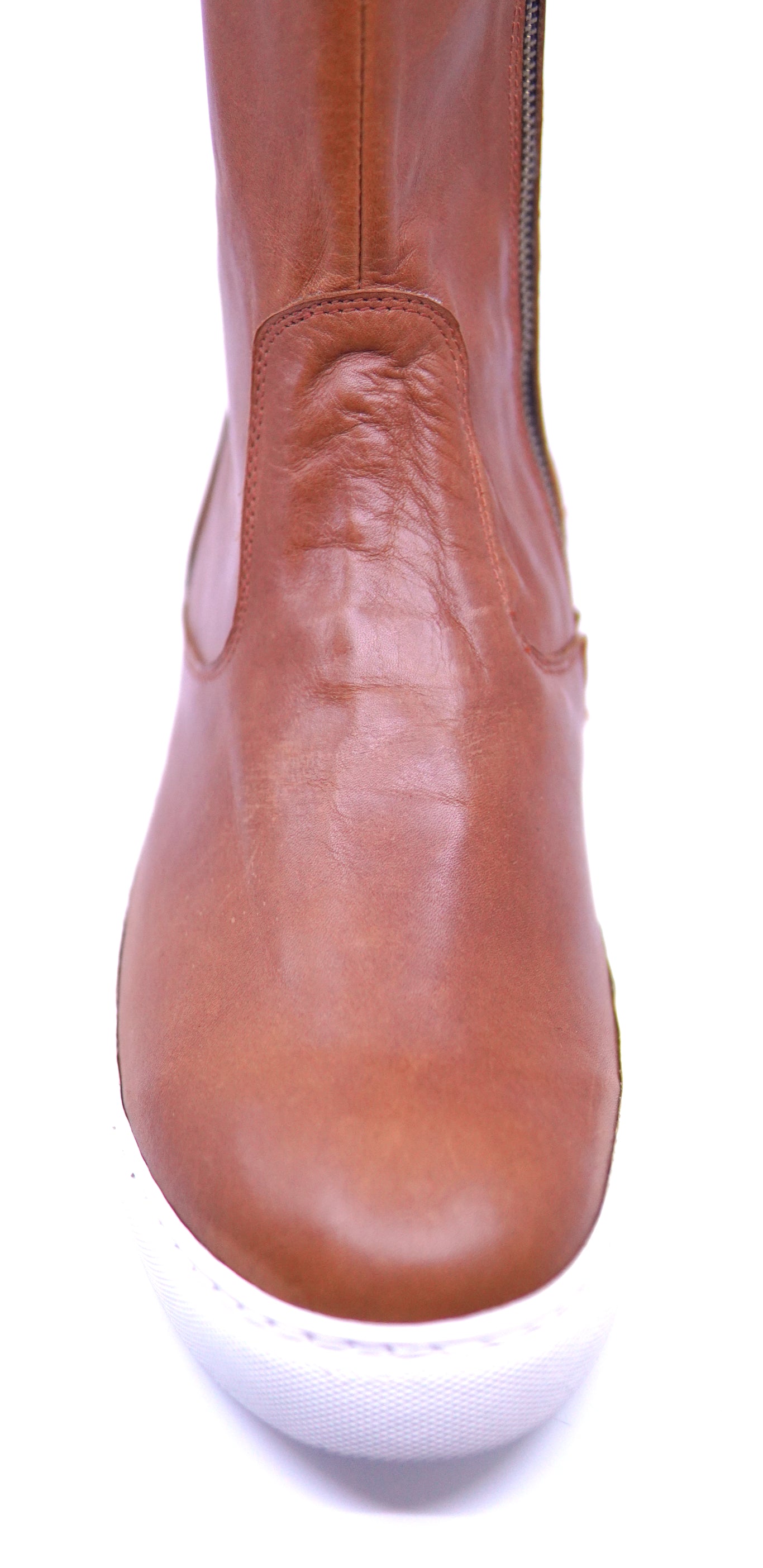 Cognac Leather Boot Sneakers image 2