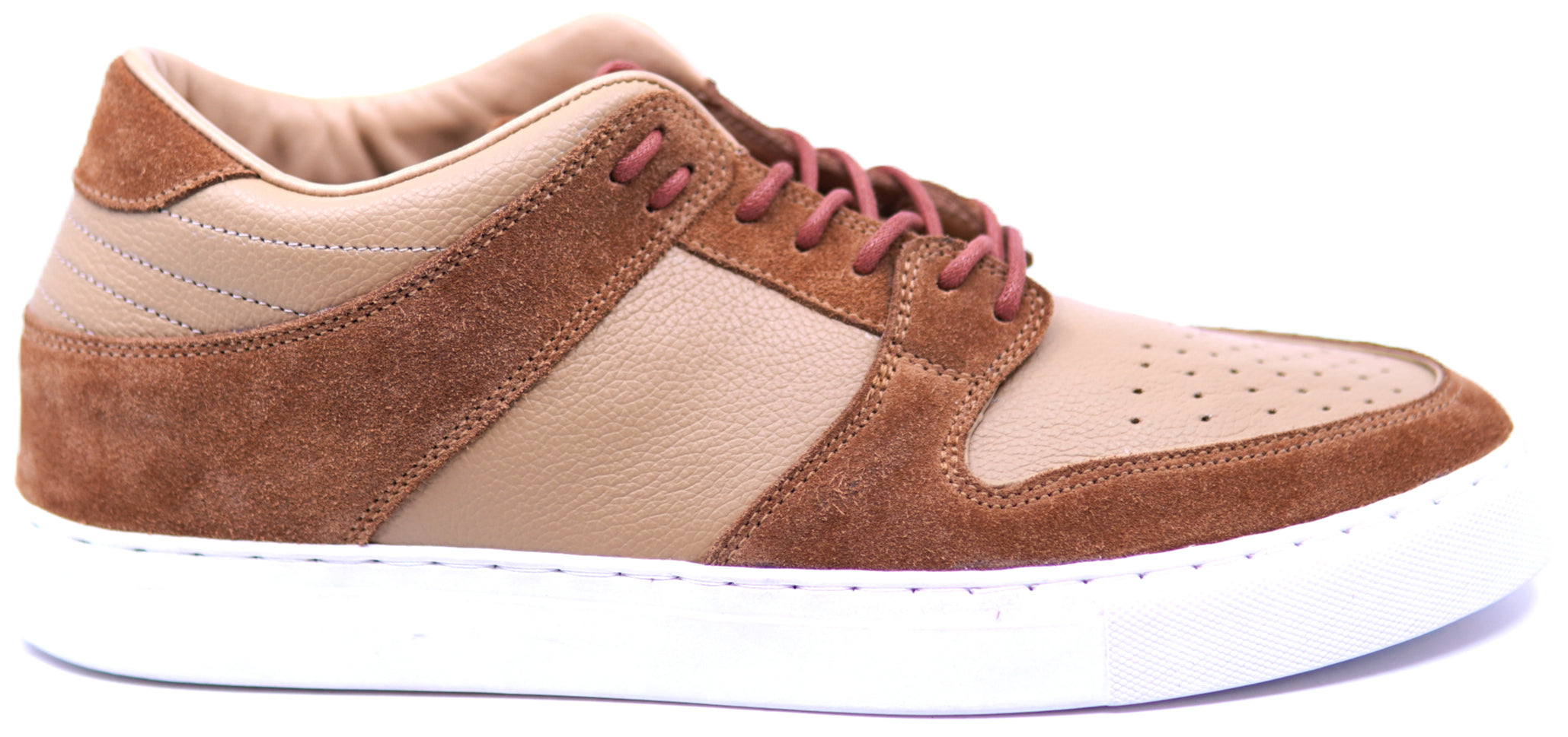 Beige Leather & Cognac Suede Sneaker image 0