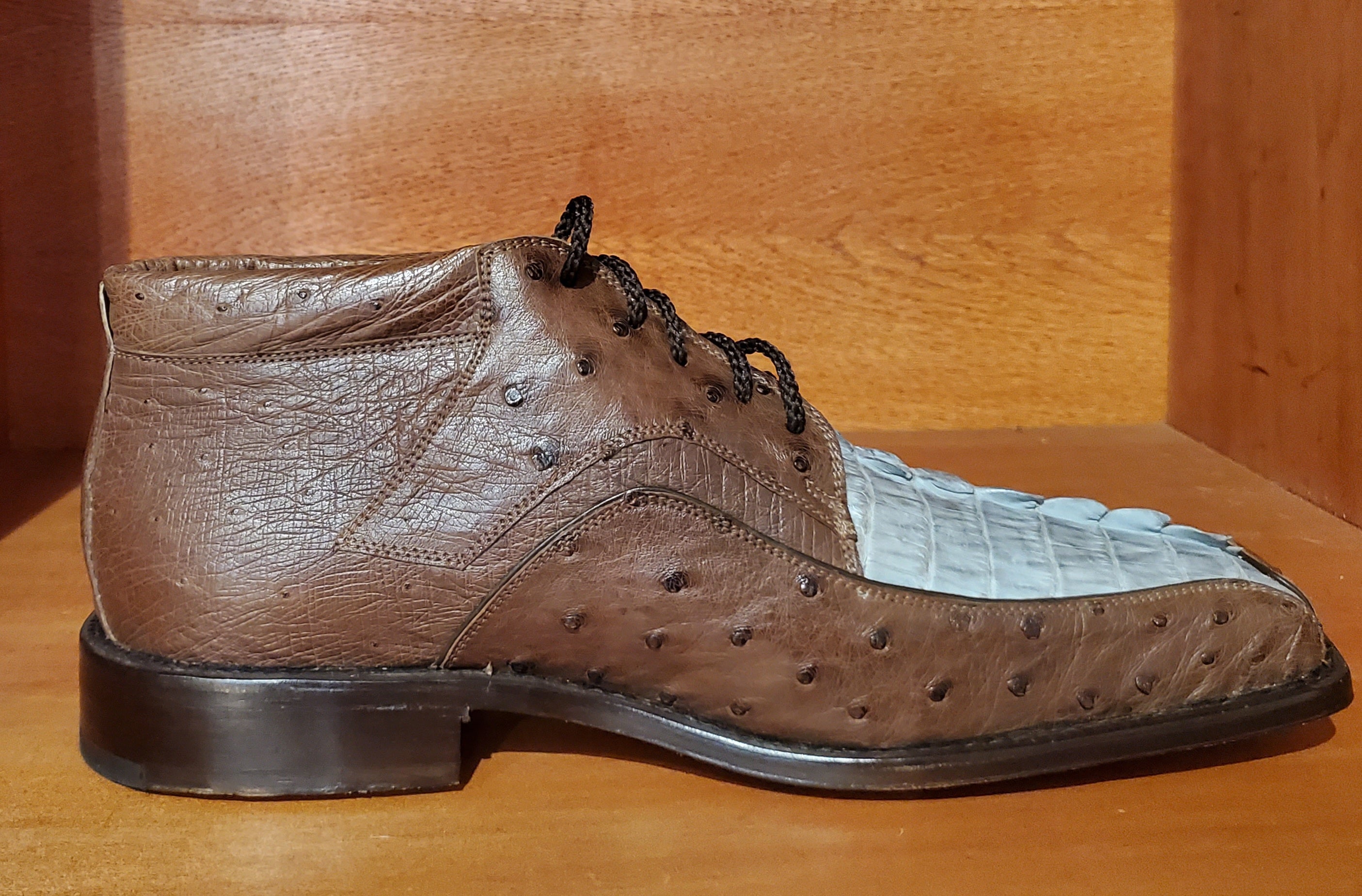 Caiman Tail & Ostrich Dress Boot US Men's 10.5 image 0