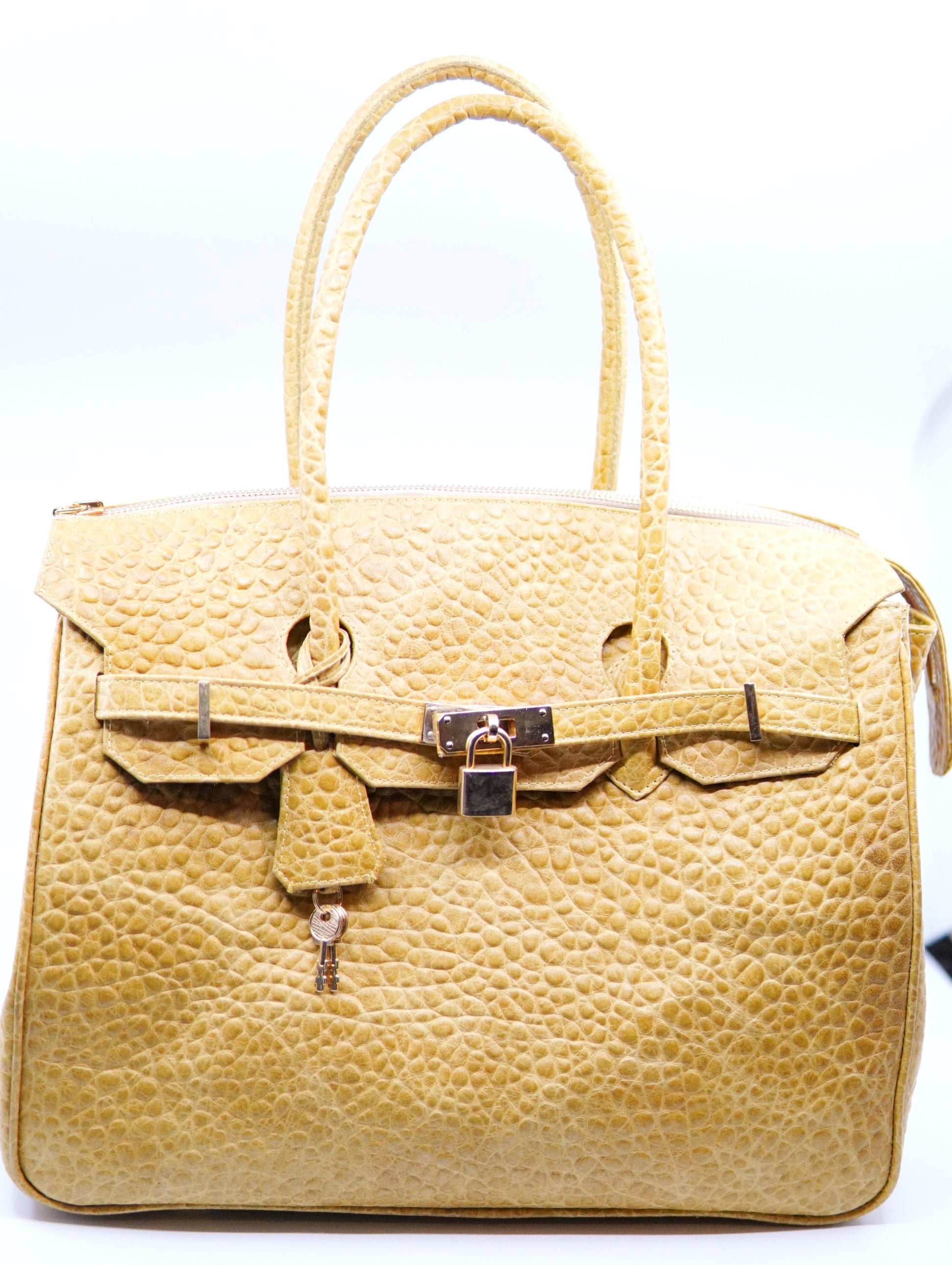 Yellow Textured Leather Large Purse image 0