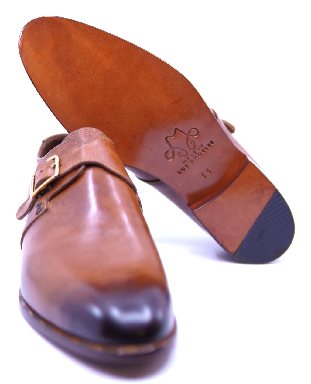 Cognac Monk Strap Dress Shoes image 6