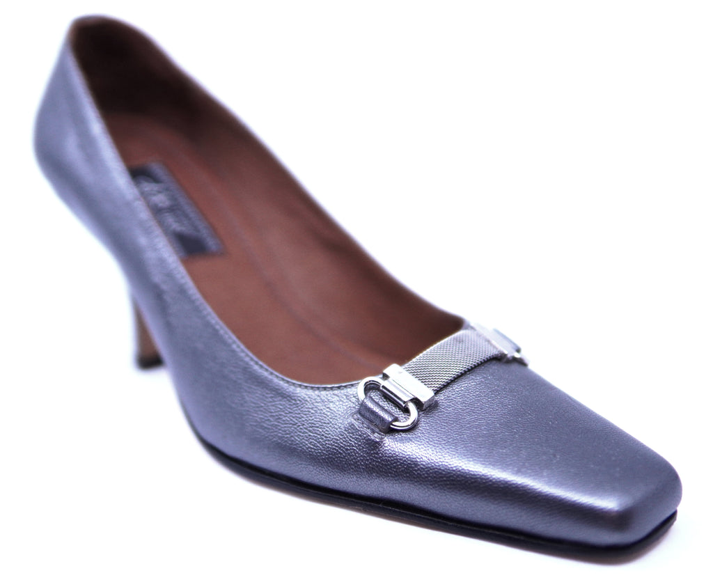 Silver Leather Heel image 2