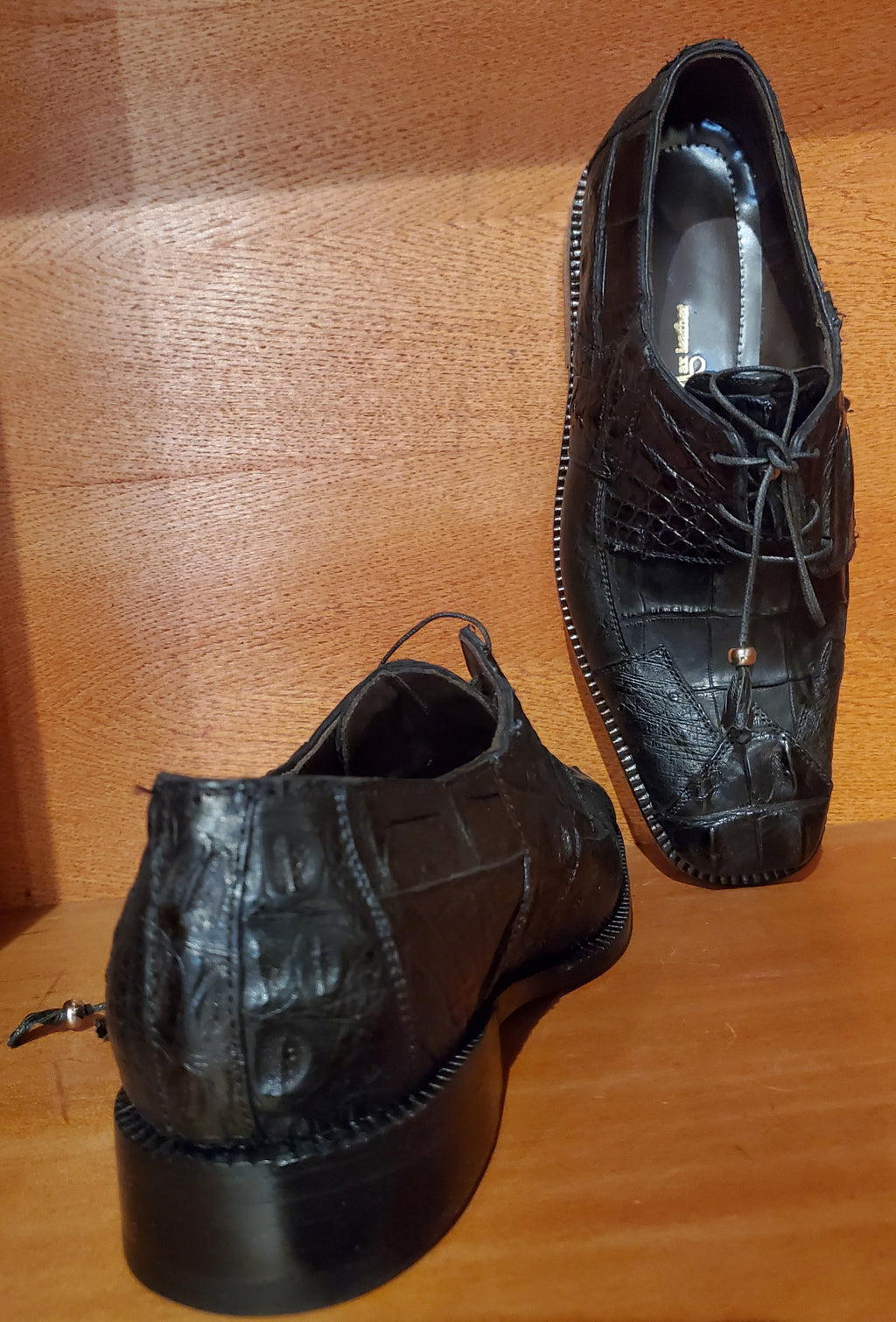Black Crocodile & Ostrich 007 Dress Shoe US Men's 10.5 image 2