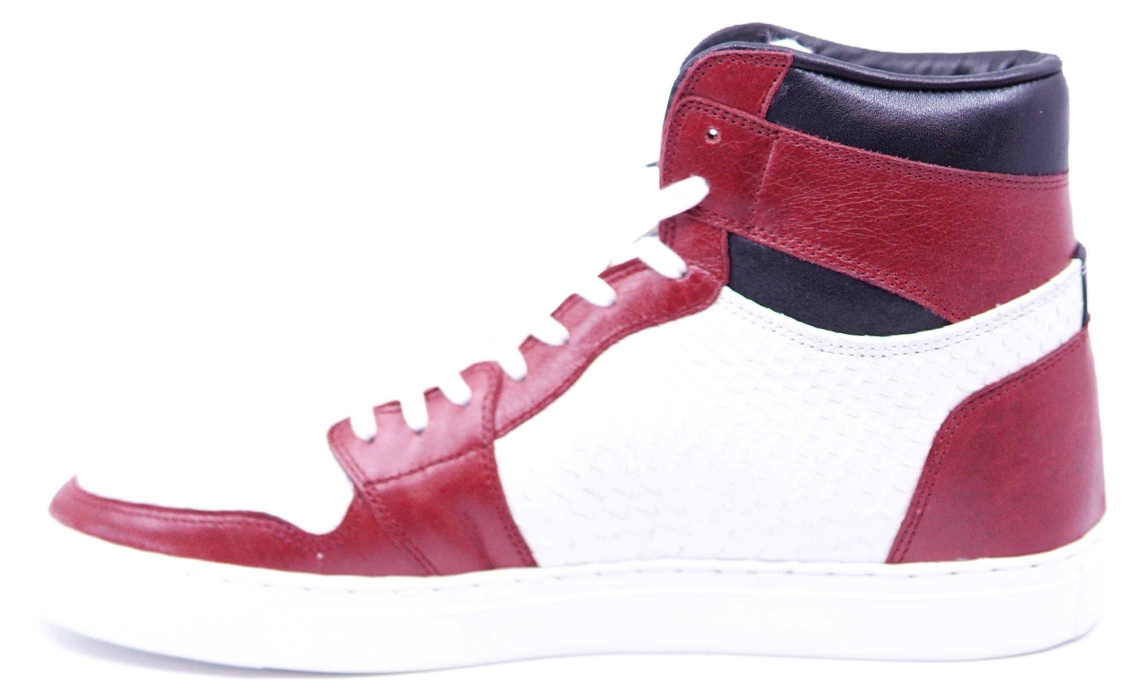 White Snake & Red Leather High Top Sneaker image 1