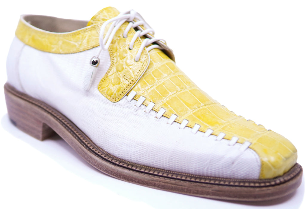 Yellow Alligator & White Lizard Dress Shoe image 2