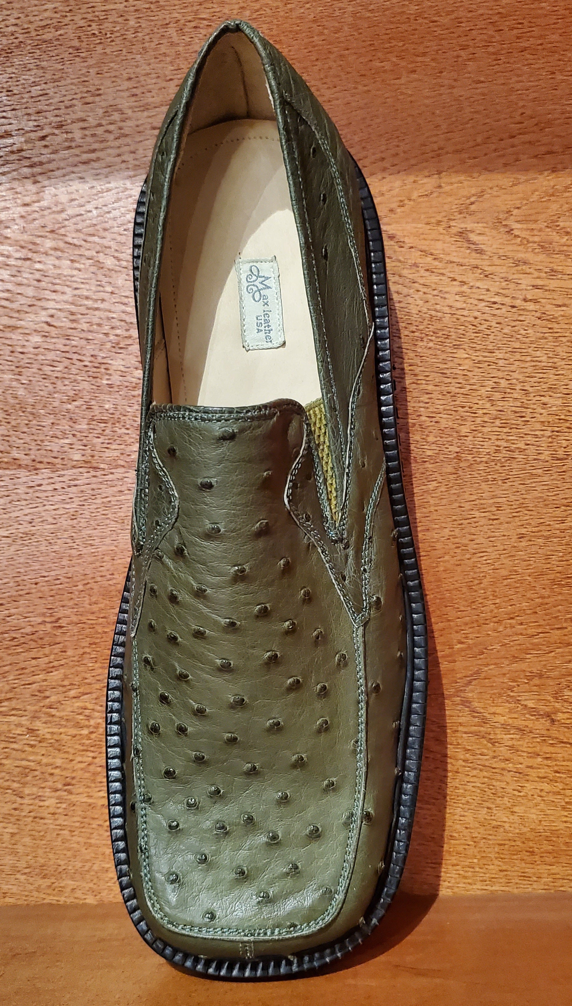 Green Ostrich Loafer with Rubber Sole US Men's 11 image 2