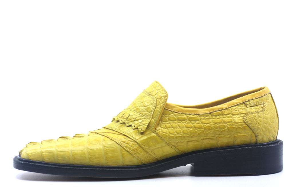 Yellow Hornback Crocodile Loafer US Men's 10.5 image 3