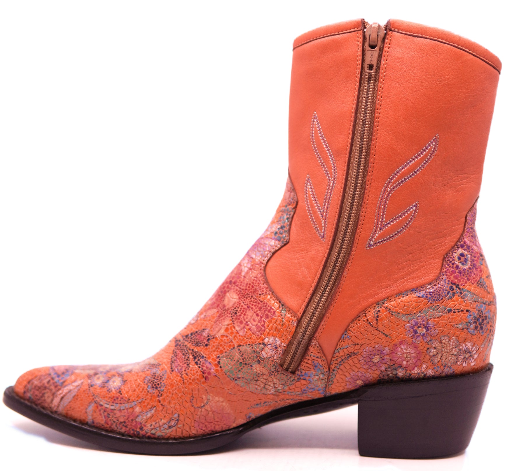 Genuine Leather Floral Printed Botin 8.5-US Women's 8.5 image 1