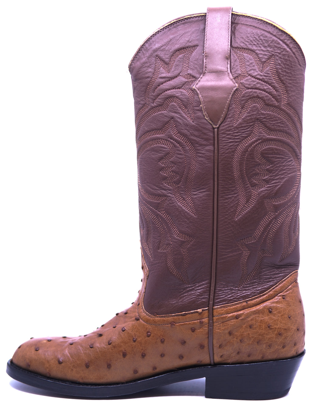 Genuine Cognac Ostrich Cowboy Boots 8D-US Men's 8D image 1